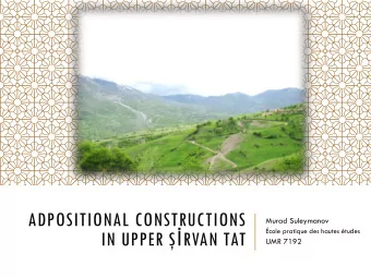 ADPOSITIONAL CONSTRUCTIONS  Murad Suleymanov IN UPPER   RVAN TAT  cole pratique des hautes