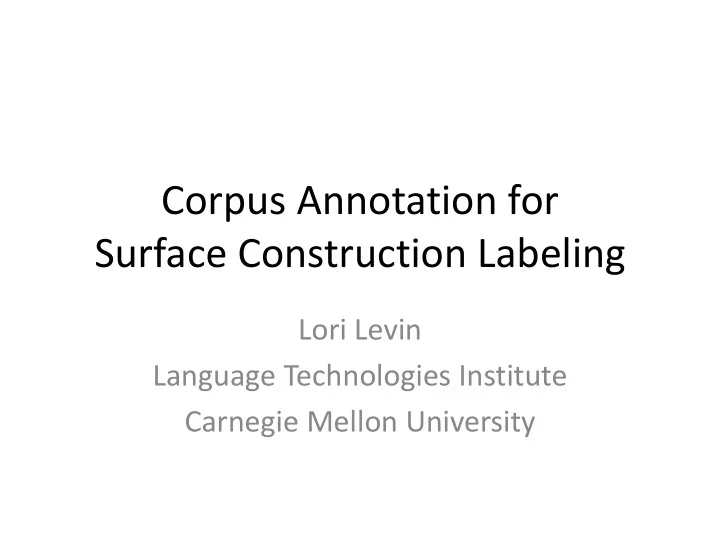 surface construction labeling