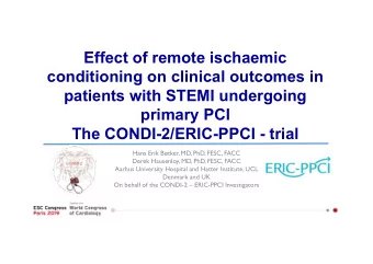 Effect of remote ischaemic  conditioning on clinical outcomes in  patients with STEMI undergoing