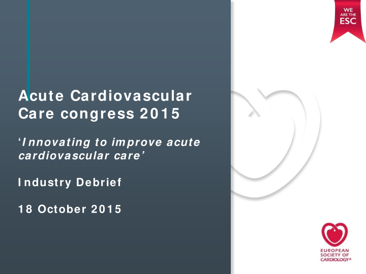 acute cardiovascular care congress 2 0 1 5