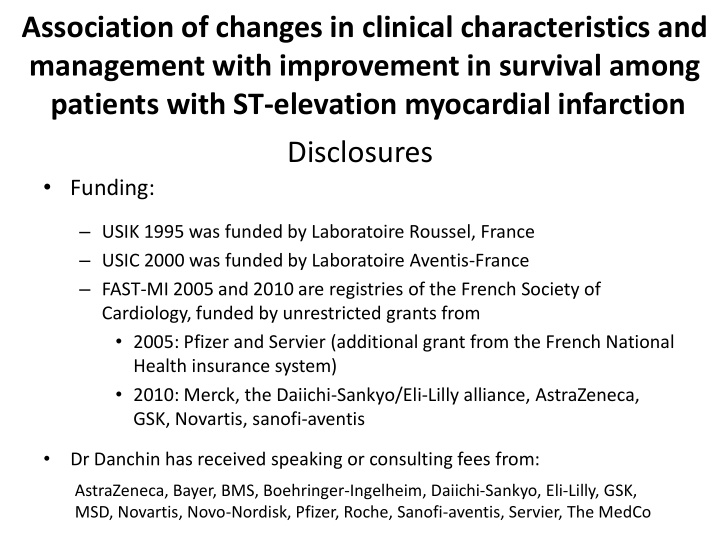 association of changes in clinical characteristics and
