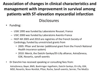 Association of changes in clinical characteristics and  management with improvement in survival