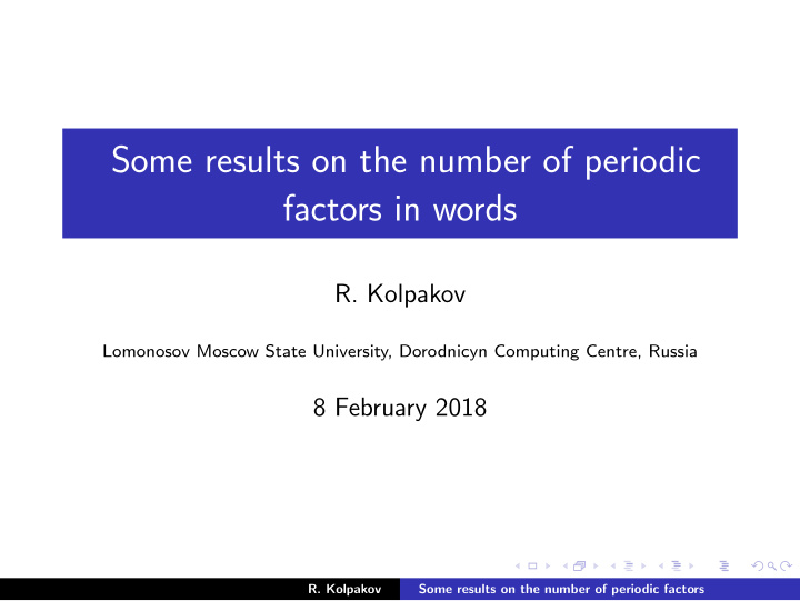 some results on the number of periodic factors in words