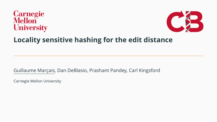 locality sensitive hashing for the edit distance