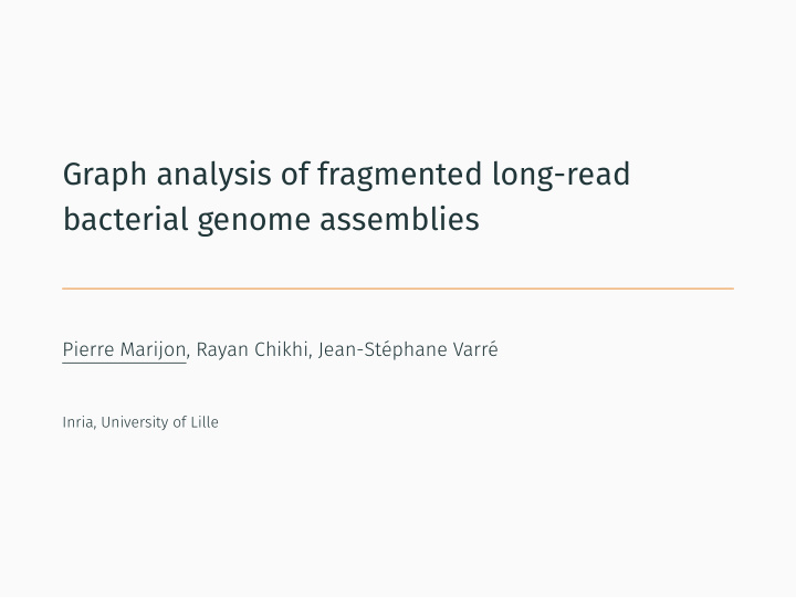 graph analysis of fragmented long read bacterial genome