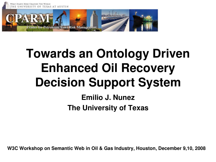 towards an ontology driven enhanced oil recovery decision