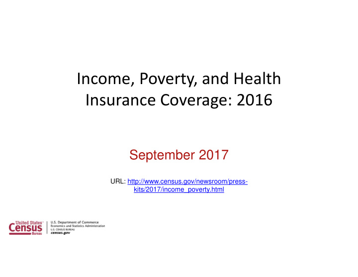 income poverty and health insurance coverage 2016