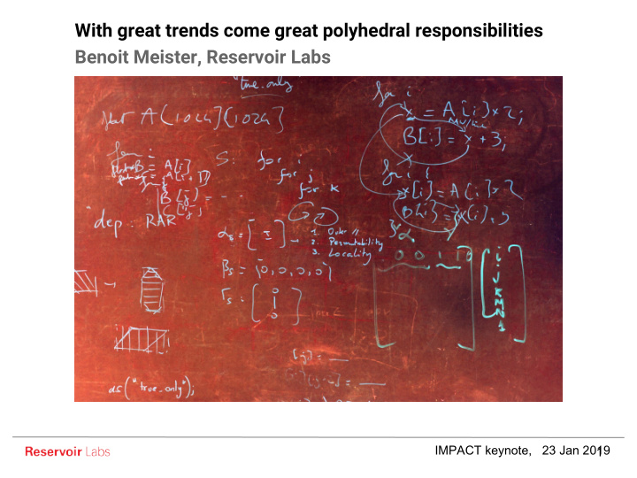 with great trends come great polyhedral responsibilities