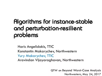 Al  Algo  gori  rithms  thms fo  for  r in  inst  stan  ance  ce-st  stable  able  an  and pe  d
