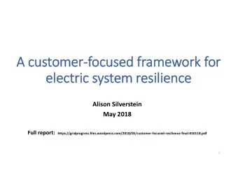 A cus  custom  omer er  fo focused fr  fram amework fo for  el  electric ectric sy system