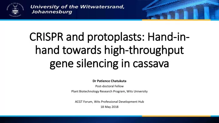 cri rispr a r and prot otop oplasts ha hand in in hand
