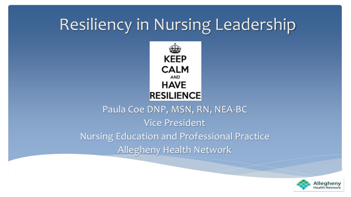 resiliency in nursing leadership