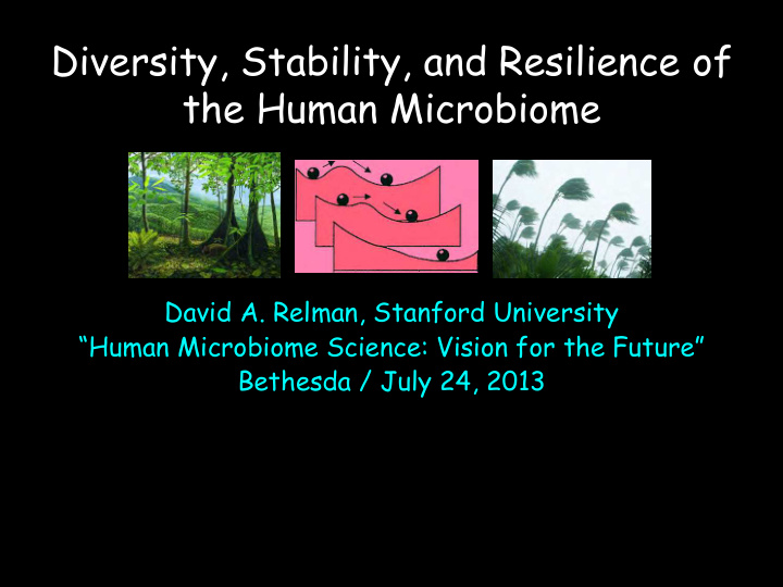 diversity stability and resilience of the human microbiome