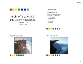 Kirchhoffs Laws II &amp;  Kirchhoffs Laws Examples  Current law, KCL  Equivalent