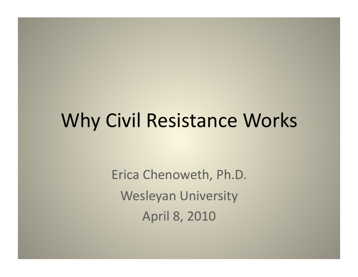 why civil resistance works