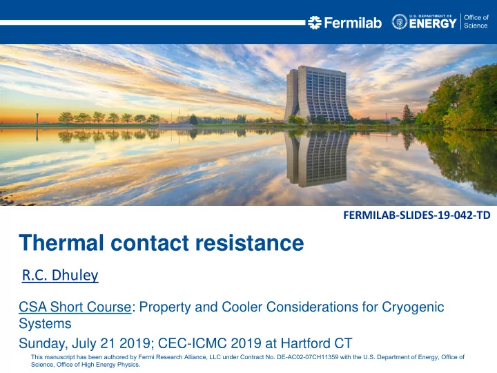 thermal contact resistance