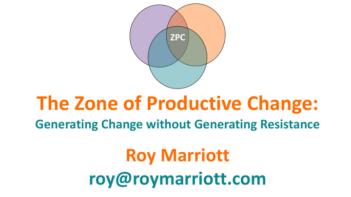 the zone of productive change