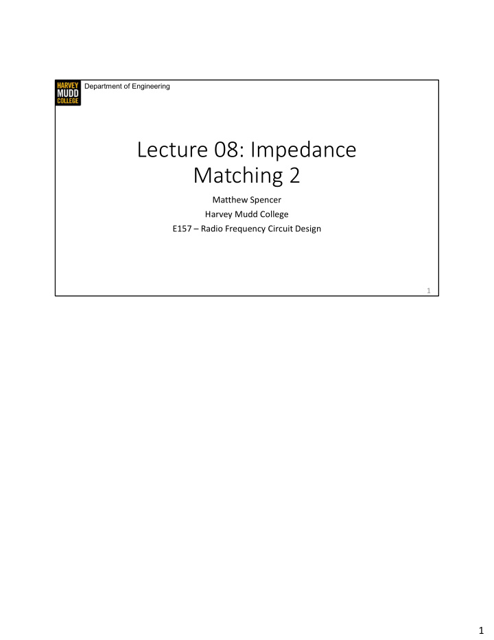 lecture 08 impedance matching 2