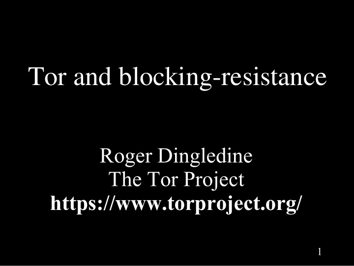 tor and blocking resistance