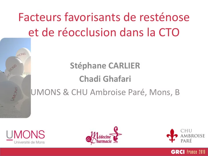facteurs favorisants de rest nose et de r occlusion dans