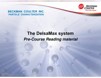 The DelsaMax system  Pre-Course Reading material  DelsaMax PRO  DelsaMax  Return to I ndex  Service