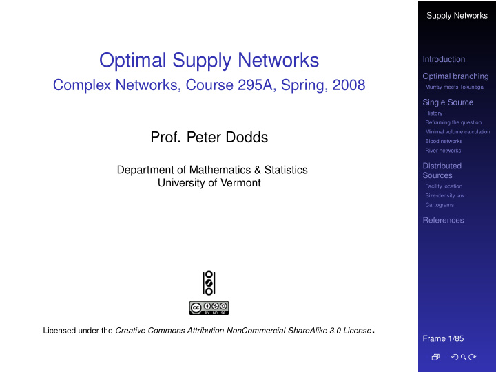 optimal supply networks
