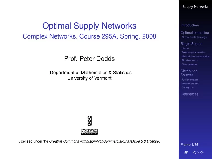 optimal supply networks