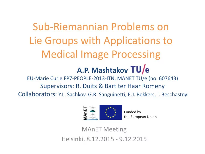 sub riemannian problems on