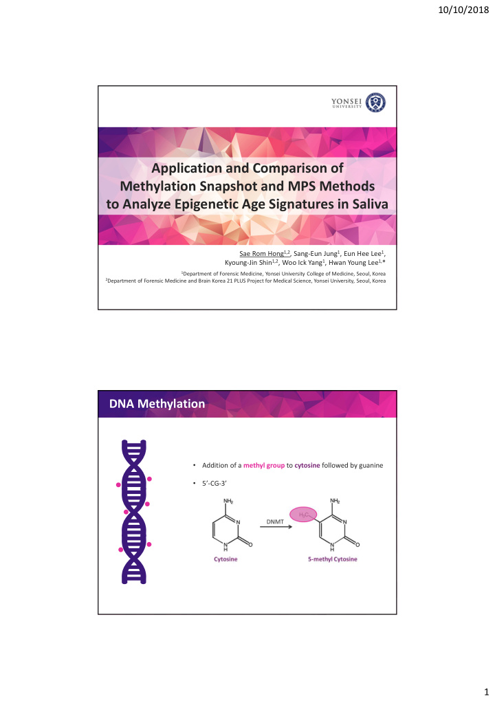 application and comparison of methylation snapshot and