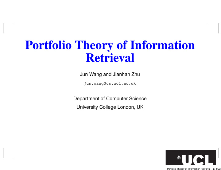 portfolio theory of information retrieval