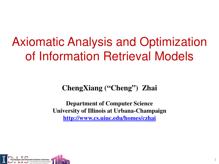 axiomatic analysis and optimization of information