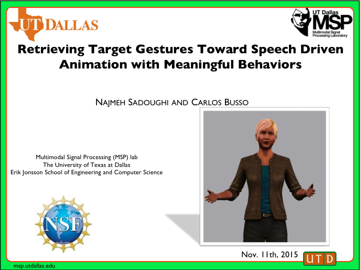 retrieving target gestures toward speech driven animation