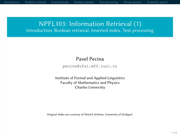 npfl103 information retrieval 1