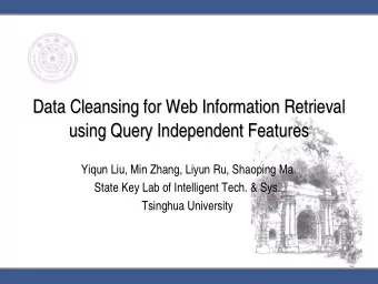 Data Cleansing for Web Information Retrieval  Data Cleansing for Web Information Retrieval  using