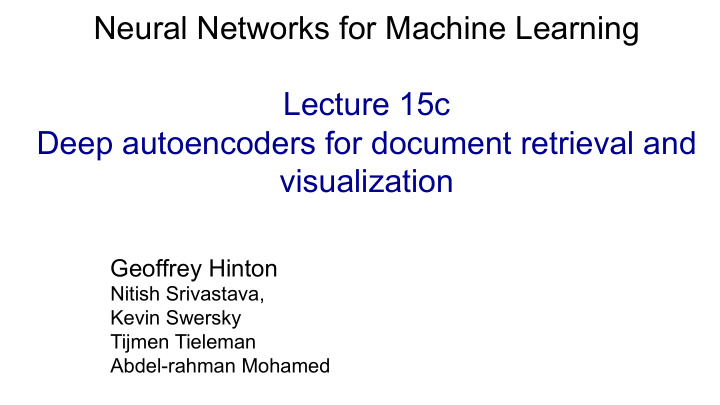 neural networks for machine learning lecture 15c deep
