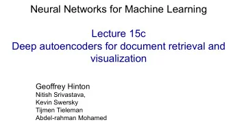 Neural Networks for Machine Learning  Lecture 15c  Deep autoencoders for document retrieval and