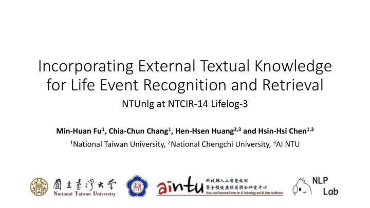incorporating external textual knowledge for life event