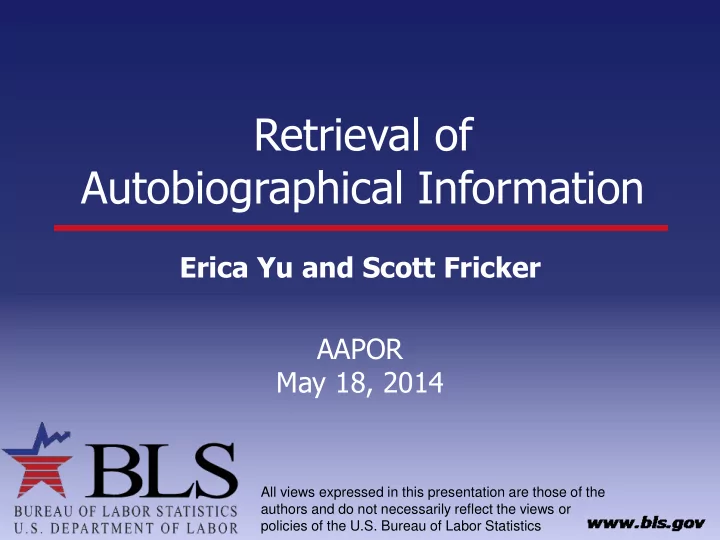 retrieval of autobiographical information