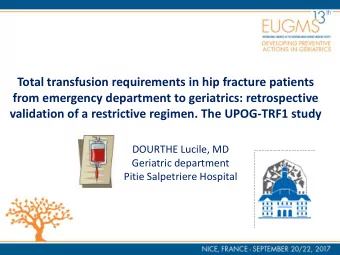 validation of a restrictive regimen. The UPOG-TRF1 study  DOURTHE Lucile, MD  Geriatric department