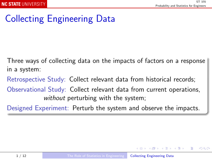 collecting engineering data