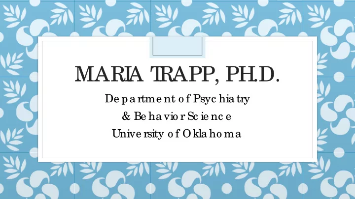 mari a t rapp ph d
