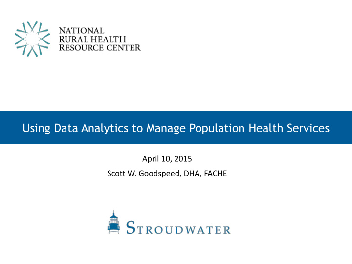 using data analytics to manage population health services