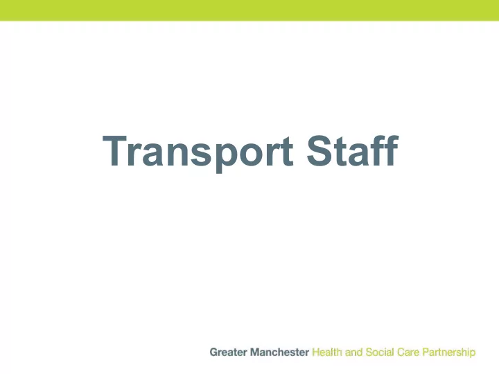 transport staff learning objectives