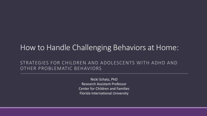 how to handle challenging behaviors at home