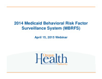 2014 medicaid behavioral risk factor surveillance system