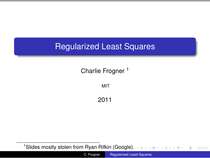 regularized least squares