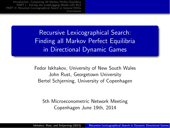 recursive lexicographical search finding all markov