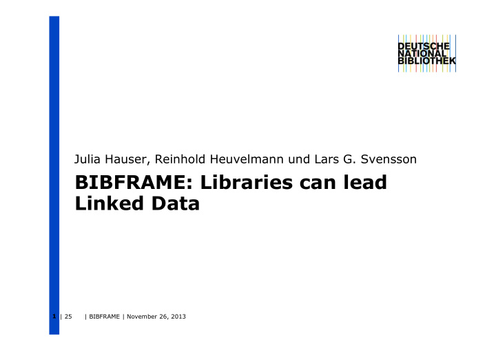 bibframe libraries can lead linked data