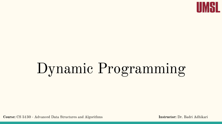 dynamic programming