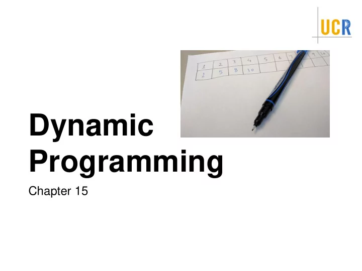 dynamic programming